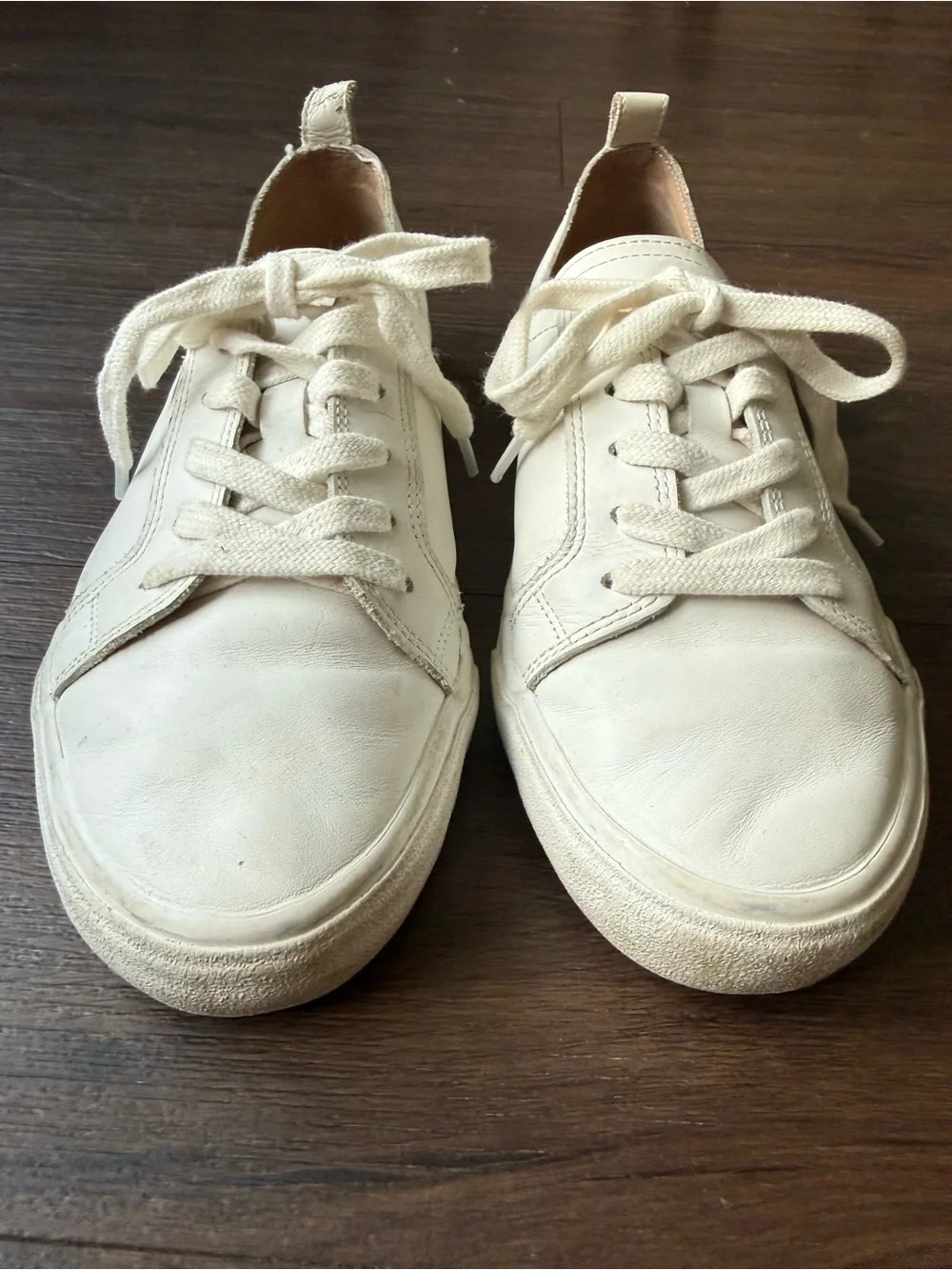 Lucky Brand Dansbey Sneaker Lace Up Casual White Leather Back Pull Tab Shoes 8
